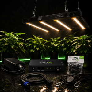 Accessori e ricambi Ortoled per lampade LED da coltivazione indoor, cavi, adattatori, ballast, carrucole e componenti professionali.