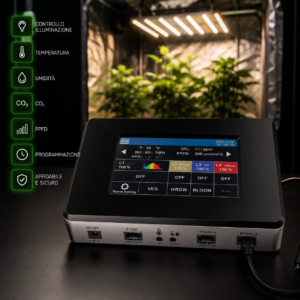 Centralina Controller 0-10V & PWM Ortoled per automazione e controllo dell'illuminazione nelle coltivazioni indoor.